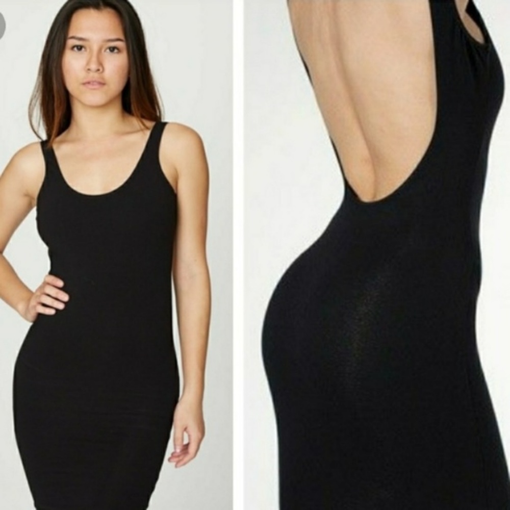 American Apparel Black Velvet Scoop Back DressNWOT
